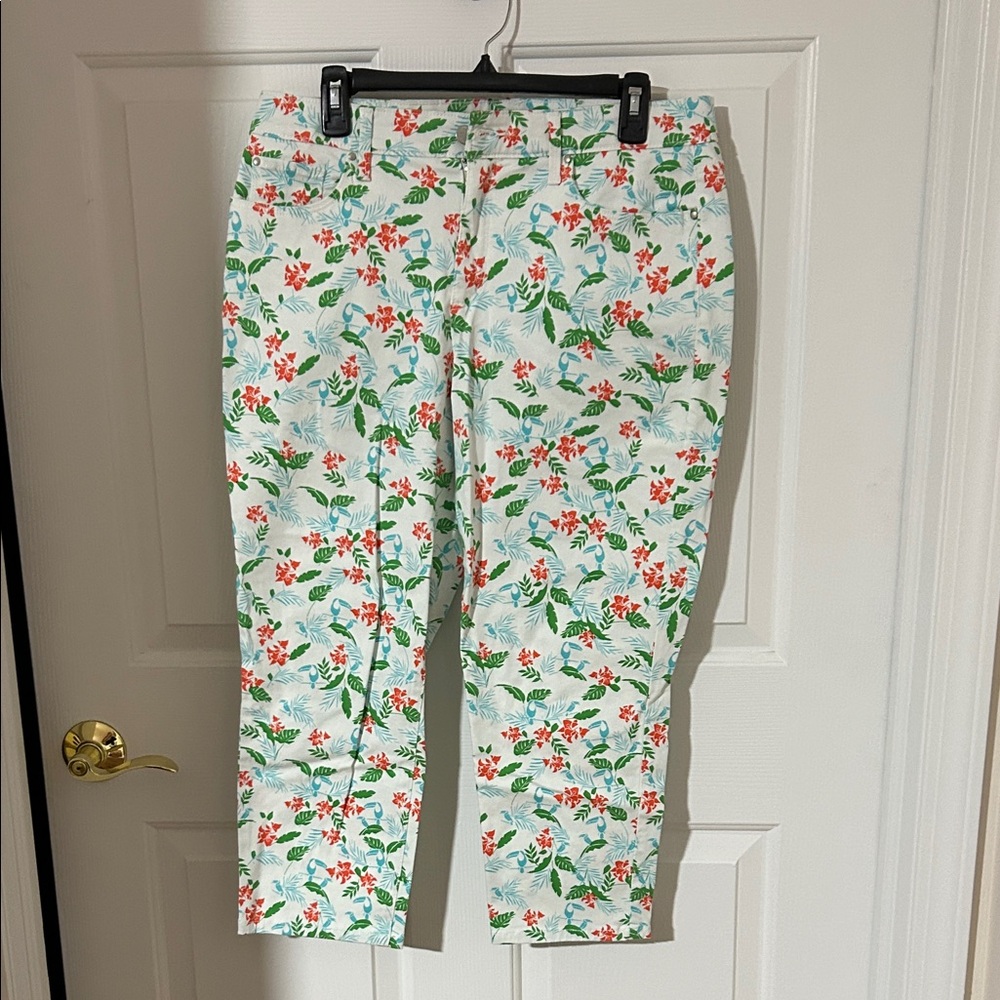 Charter Club Floral Print Cropped Pants
